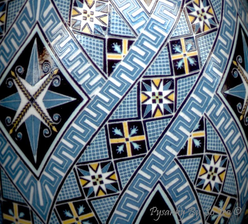 Blue Geometric Ukrainian Easter Egg Pysanky By So Jeo